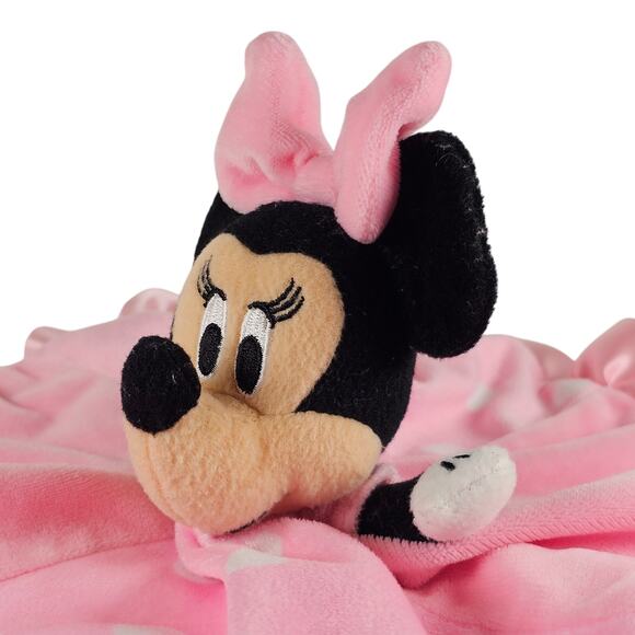 Disney Baby Minnie Mouse Lovey Pink Polka Dot Security Blanket 2012 Plush - Picture 5 of 11